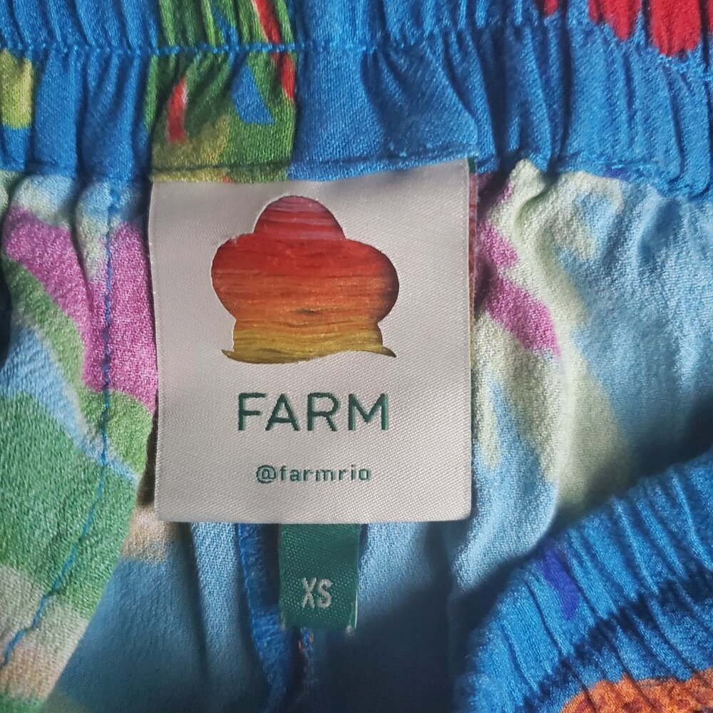 Farm Rio Sunny Day Shorts Palm Parrot Sloth Print - Picture 4 of 4